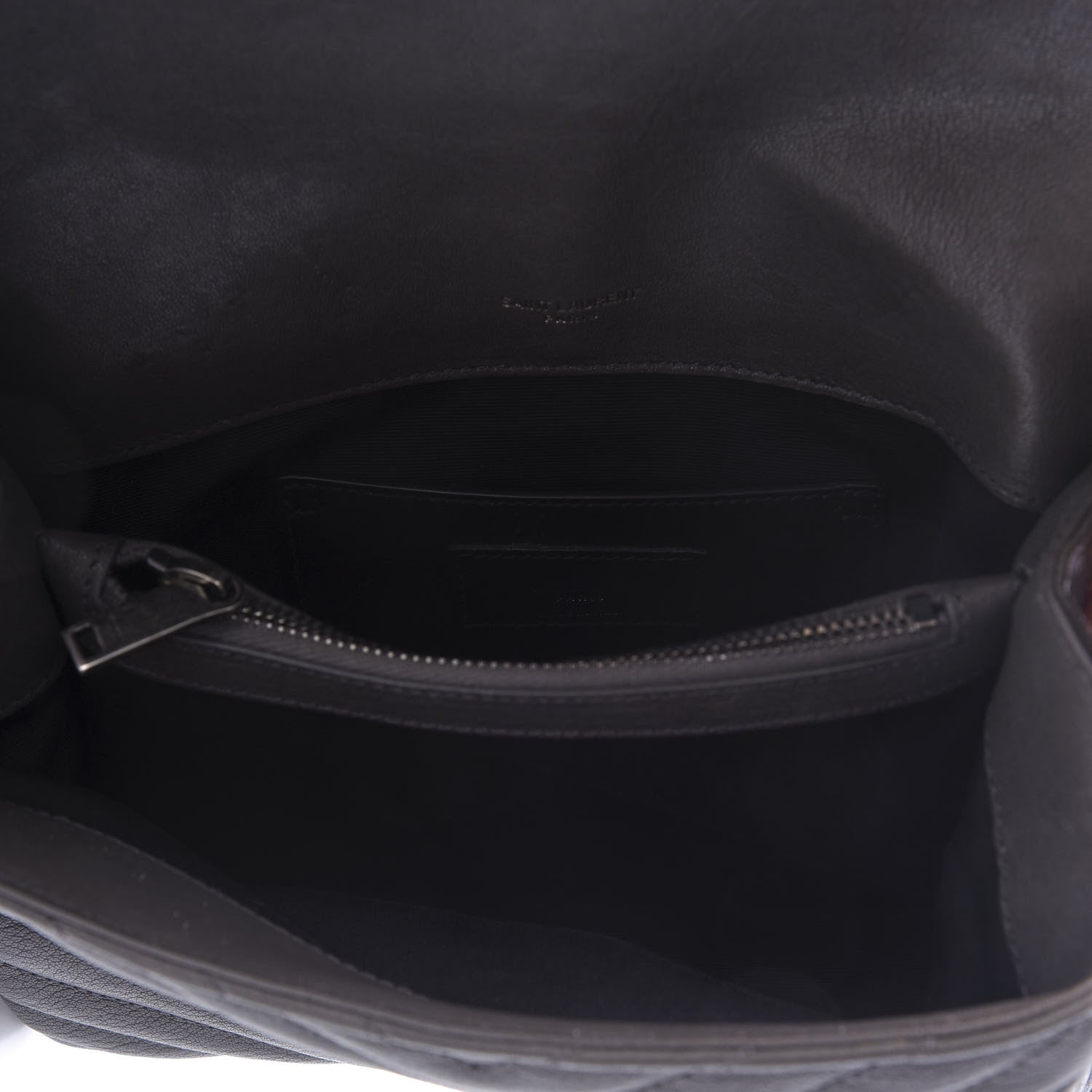 Saint Laurent Sheepskin Matelasse Chevron Monogram Medium College Bag Asphalt 5 of 8