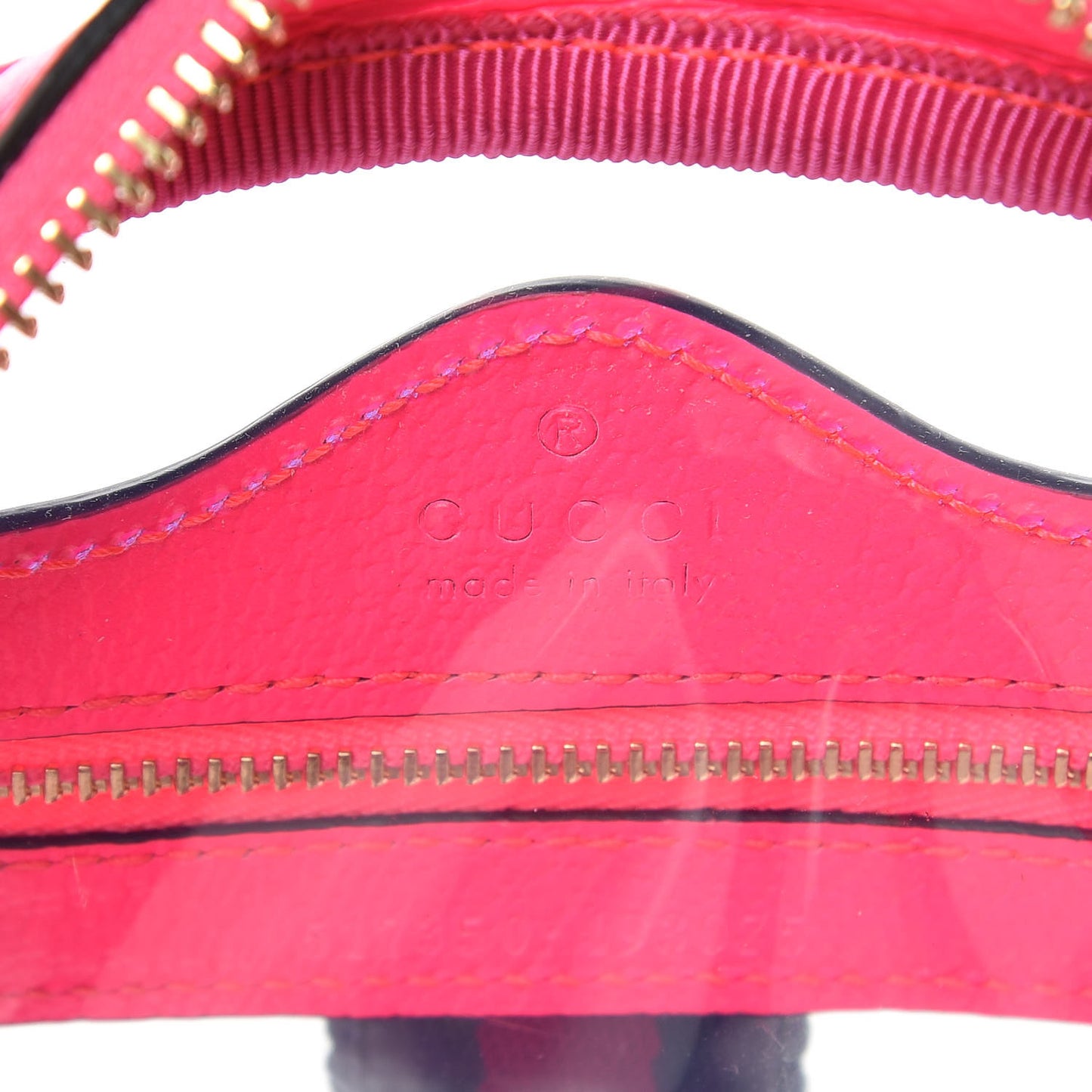 Vinyl Web Mini Ophidia Transparent Shoulder Bag Fluorescent Fuchsia