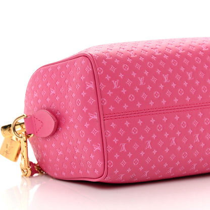 Louis Vuitton Calfskin Nanogram Embossed Speedy Bandouliere 20 Rose 8 of 17