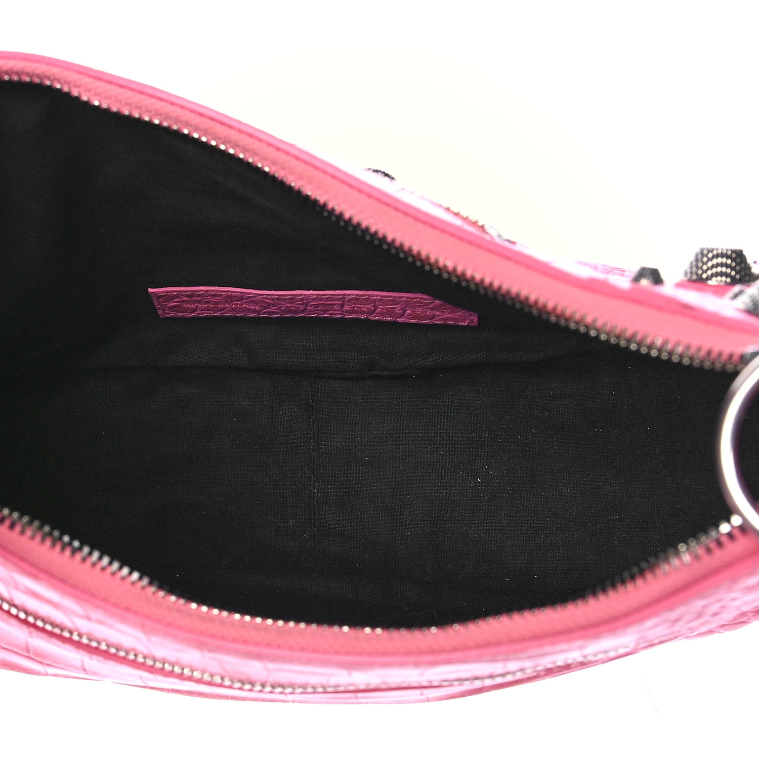 Balenciaga Extra Supple Calfskin Crocodile Embossed Small Le Cagole Shoulder Bag Sweet Pink 5 of 9