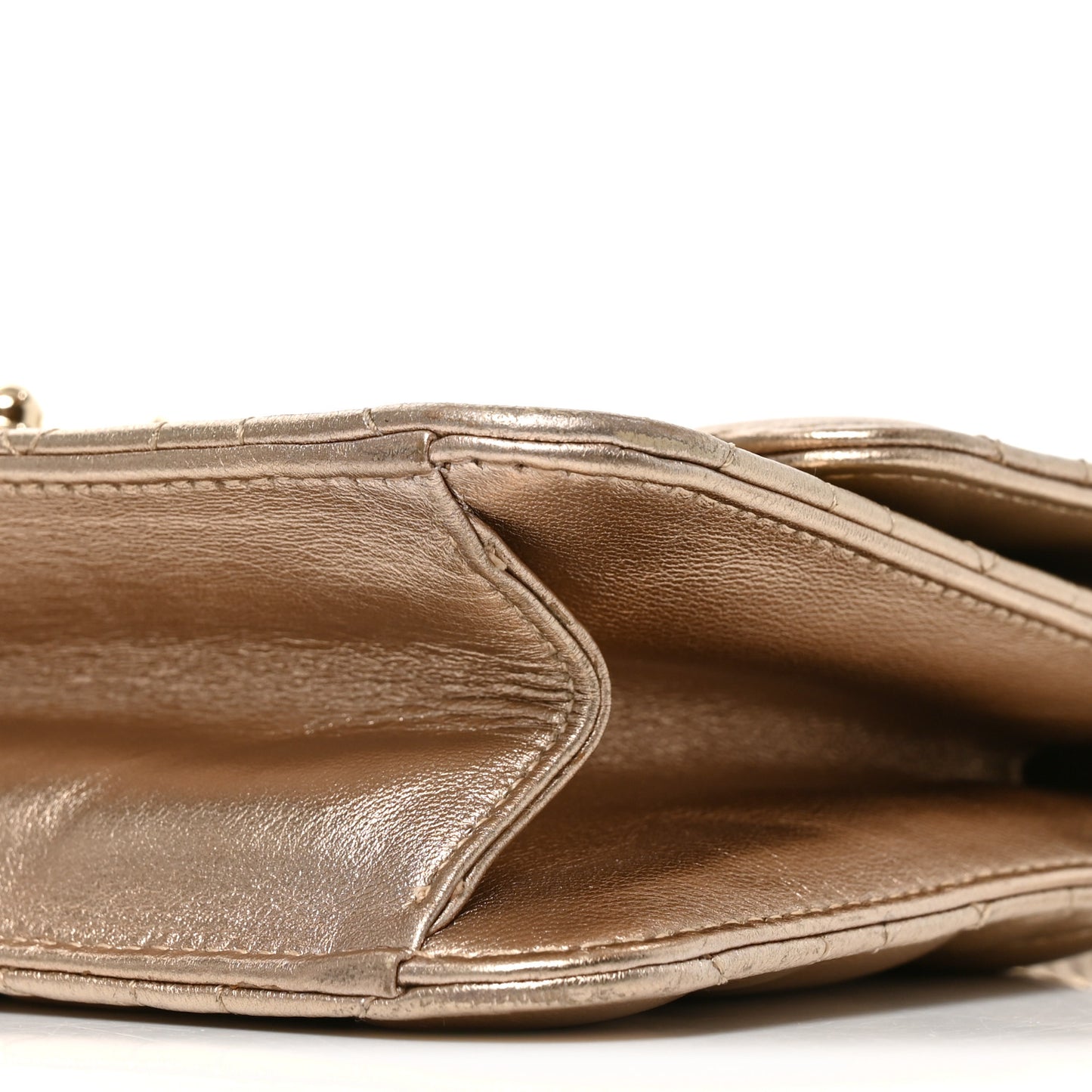 Metallic Lambskin Cannage Miss Dior Promenade Pouch Gold
