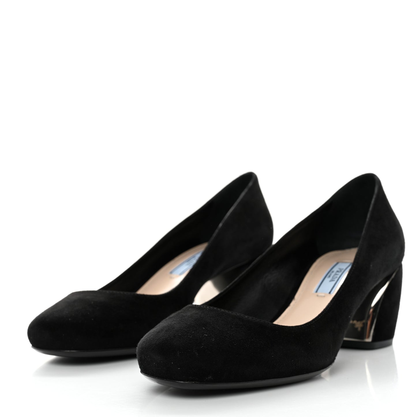 Suede Block Heel Pump 38.5 Black