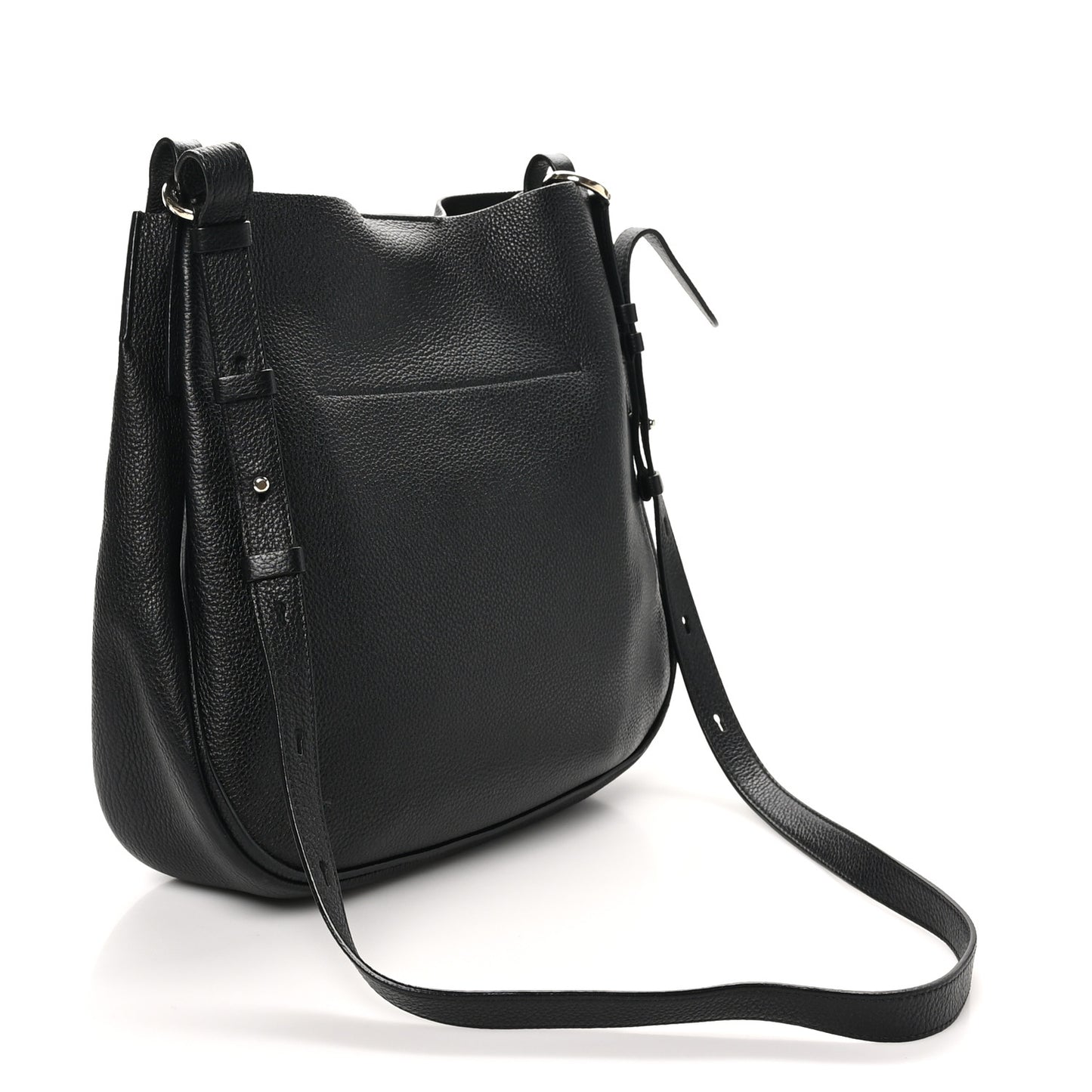 Calfskin Reverse Hobo Black