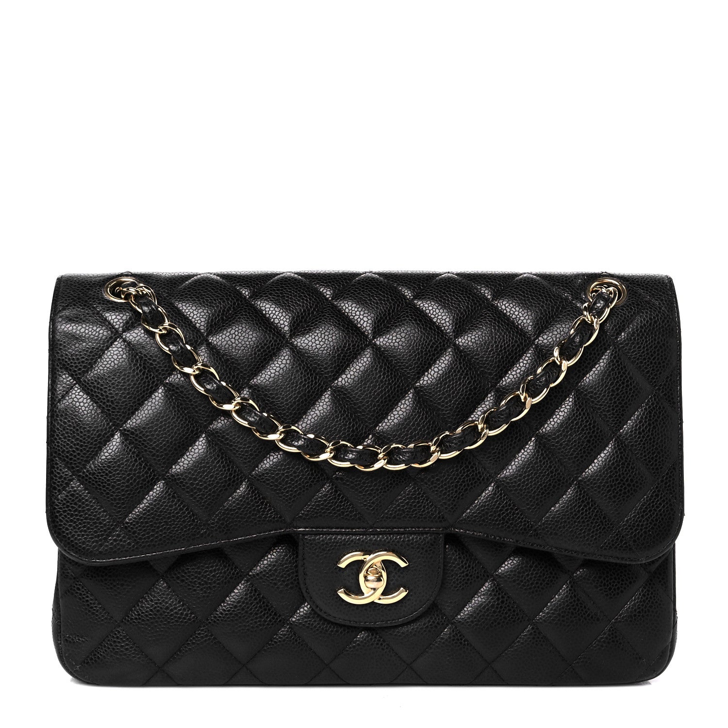 Chanel Caviar Quilted Jumbo Double Flap Black 1 of 12