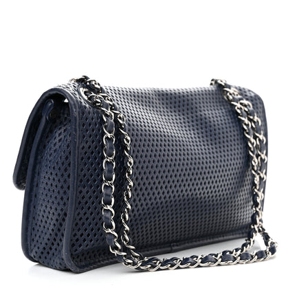 Chanel Perforated Calfskin Large Up In The Air Flap Dark Blue 3 of 15
