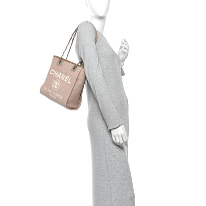 Chanel Mixed Fibers Calfskin Mini Deauville Tote Beige 2 of 10