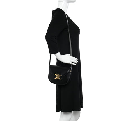 Celine Shiny Calfskin Besace Clea Triomphe Black 2 of 9
