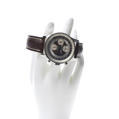 Breitling Stainless Steel Alligator 43mm Navitimer Montbrilliant Datora Automatic Watch Brown A21330 2 of 7