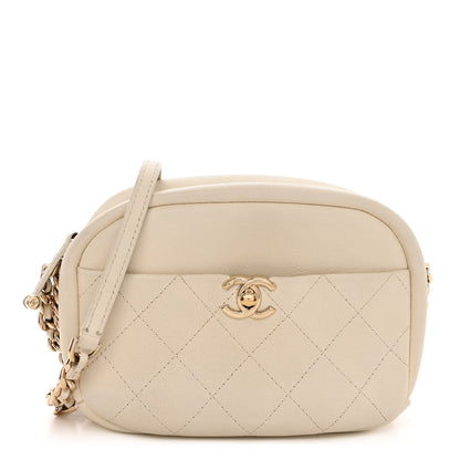Chanel Goatskin Quilted Small Casual Trip Camera Case White 1 of 10