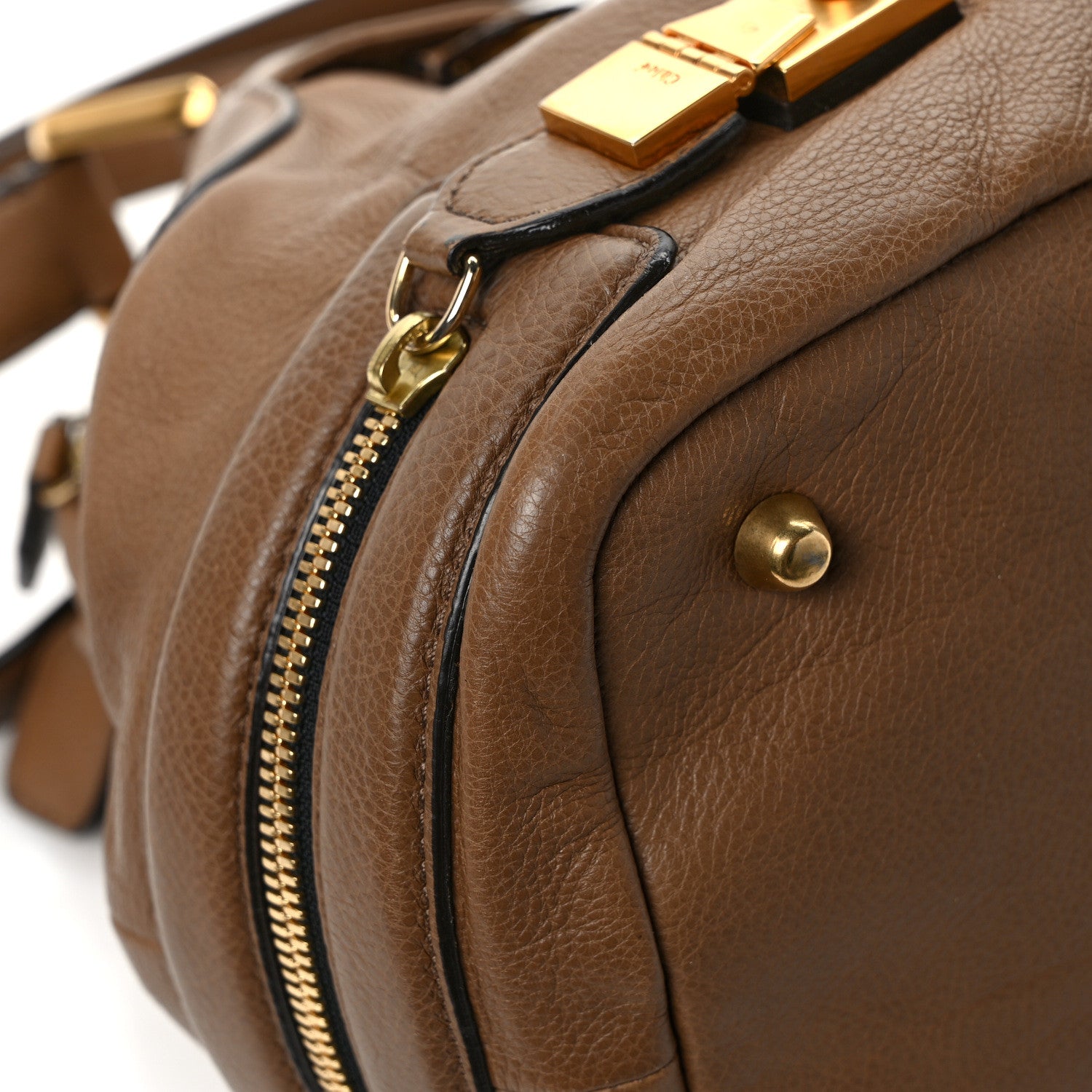 Chloe Calfskin Cary Zipped Shoulder Bag Taupe 10 of 11