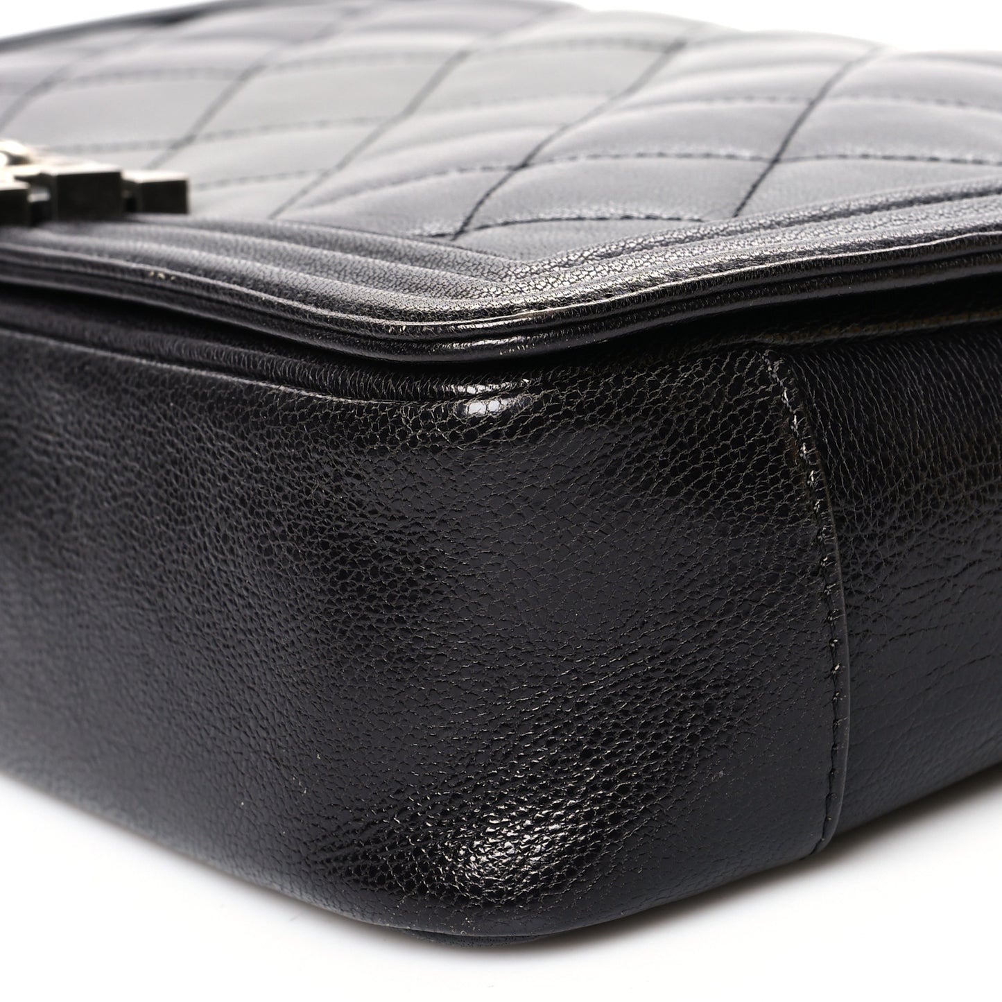 Goatskin Ombre Faded Quilted Large Boy Flap Grey