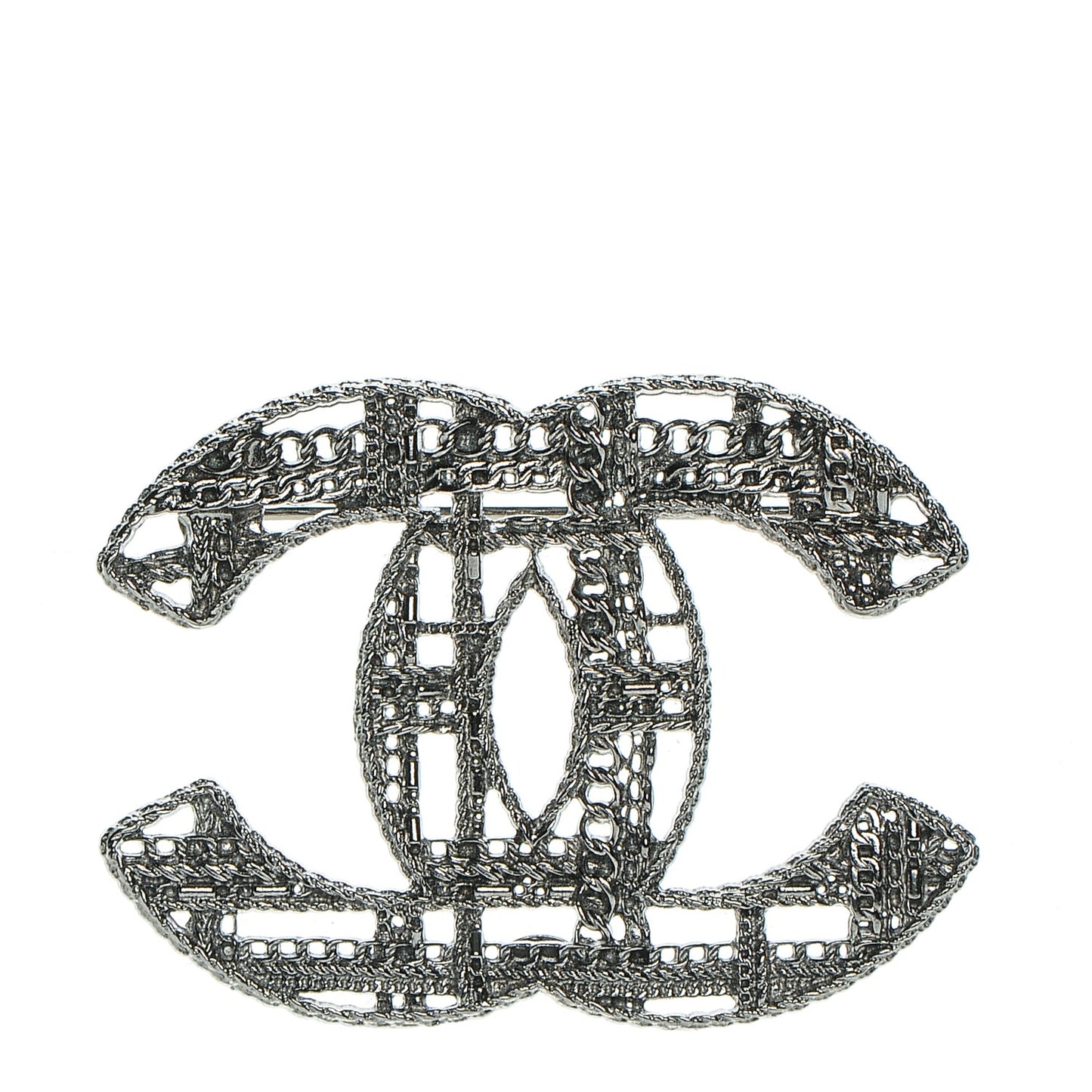 Ruthenium Chain CC Brooch