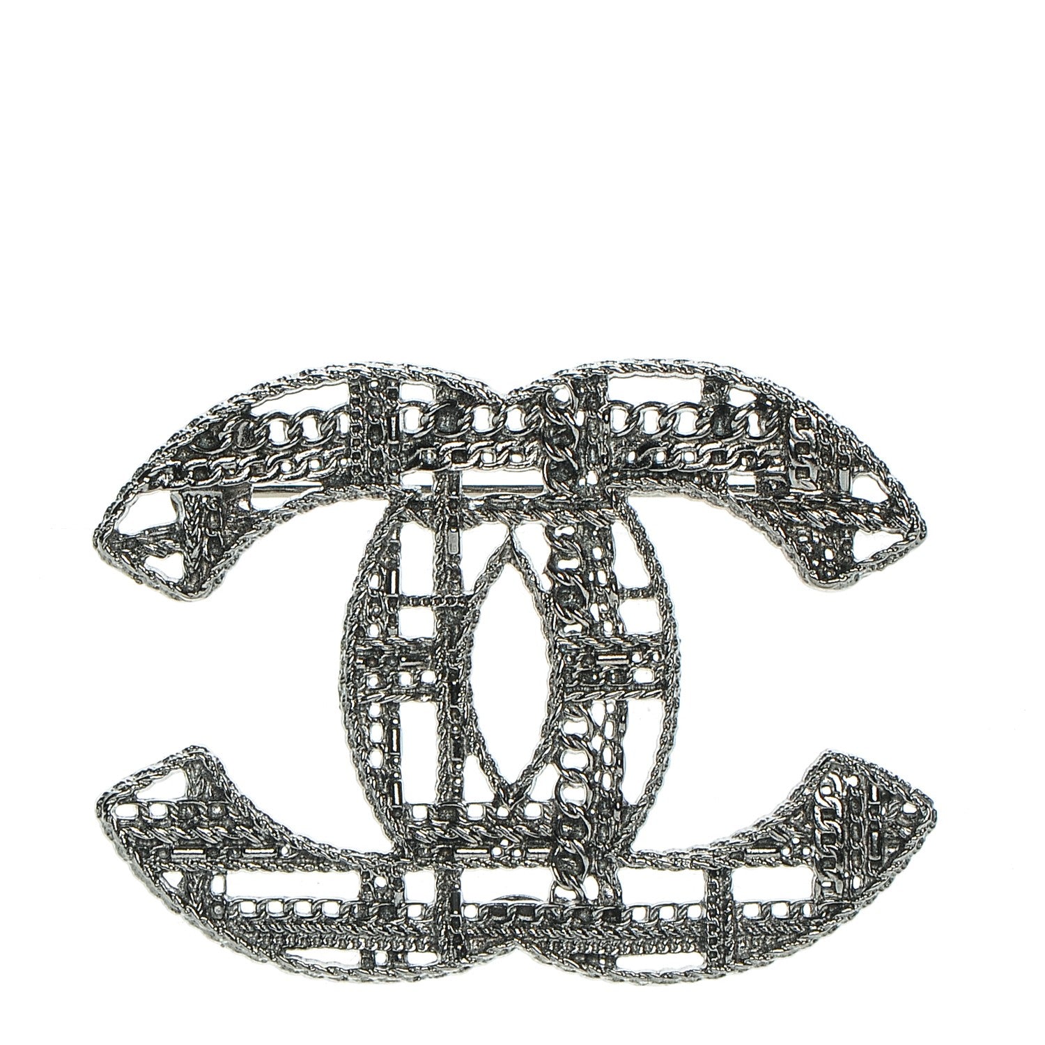 Chanel Ruthenium Chain CC Brooch 1 of 5