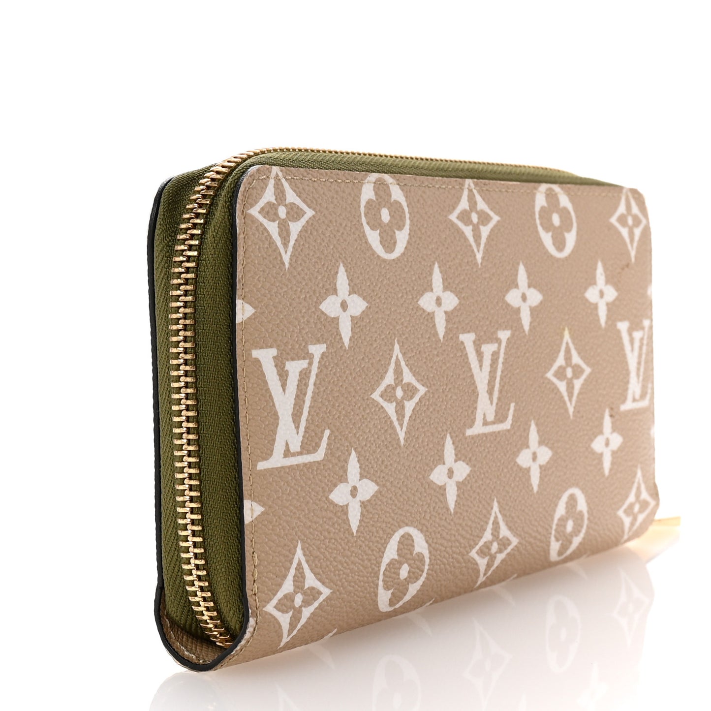 Monogram Giant Zippy Wallet Kaki White