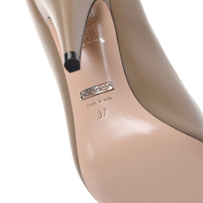Gucci Nappa Bow High Heel Pumps 37 Brown 6 of 8