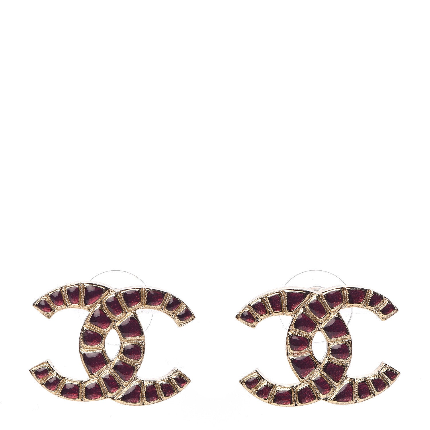Chanel Metal Gripoix Along The Nile Earrings Gold Purple 1 of 5