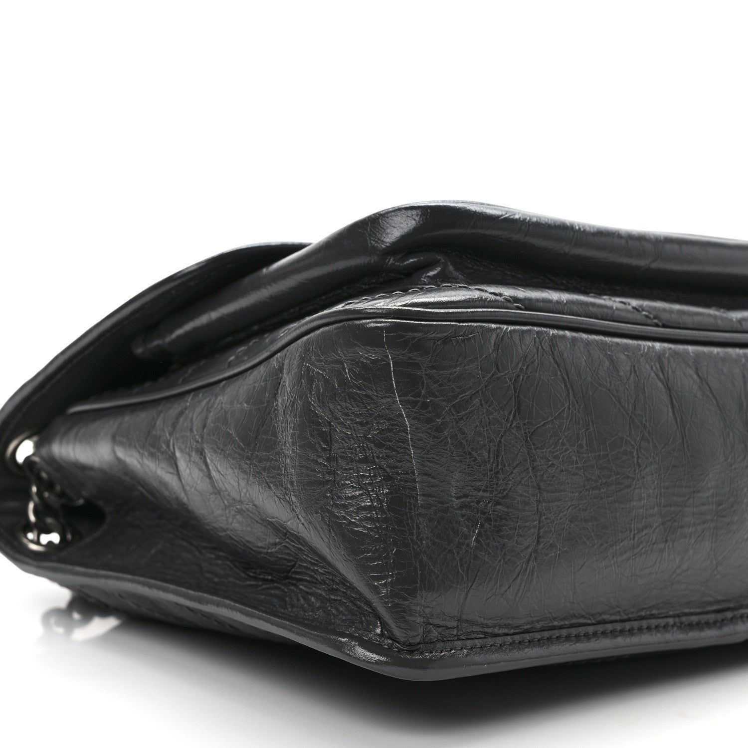 Saint Laurent Crinkled Calfskin Matelasse Monogram Medium Niki Chain Satchel Storm 7 of 9