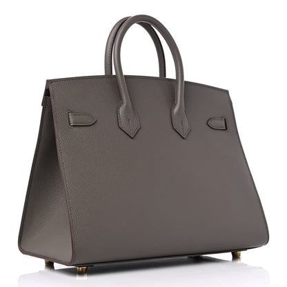 Hermes Epsom Birkin Sellier 25 Etain 3 of 10