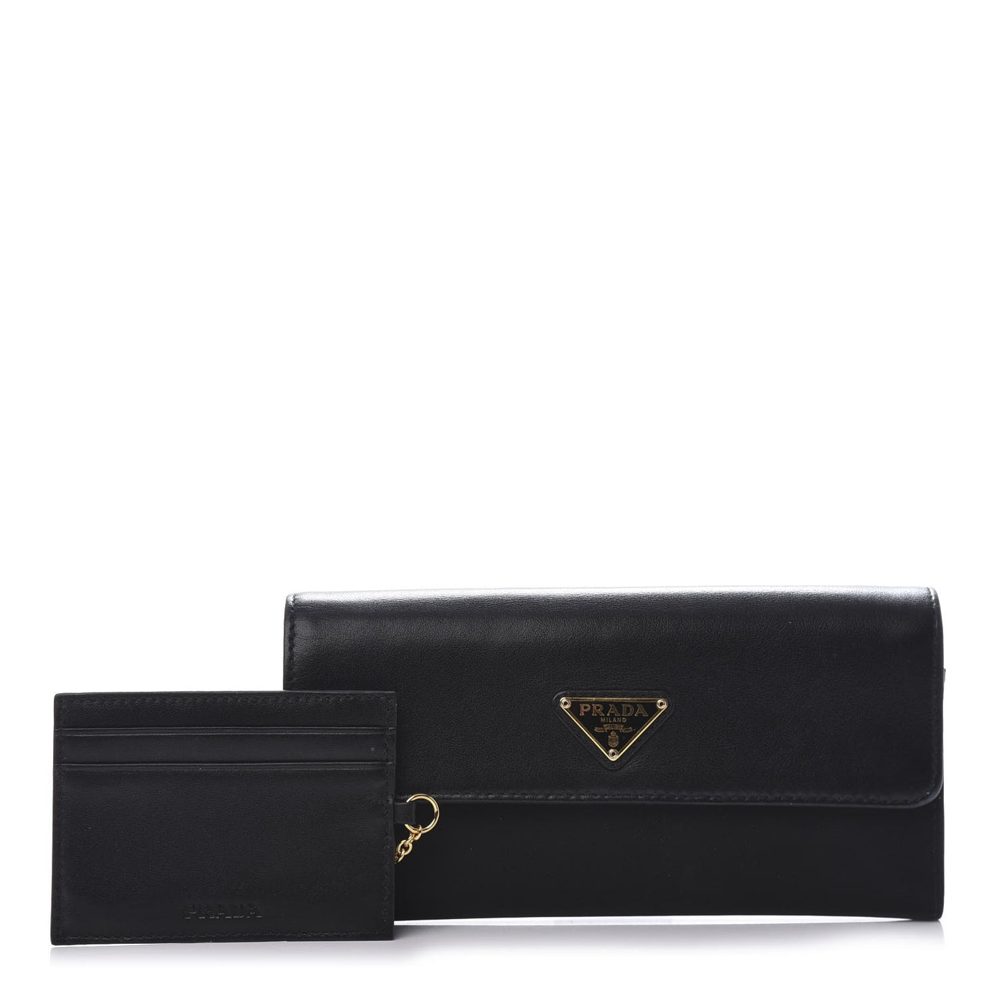 Tessuto Nylon Soft Calf Continental Flap Wallet Black