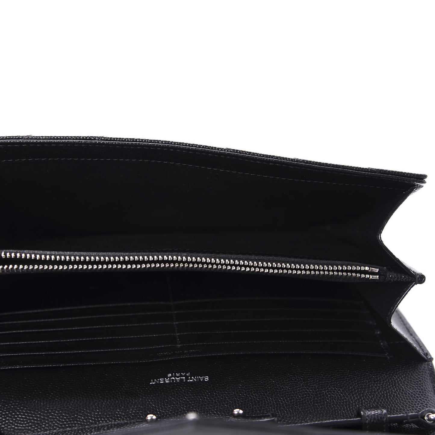 Grain De Poudre Matelasse Chevron Monogram Chain Wallet Black