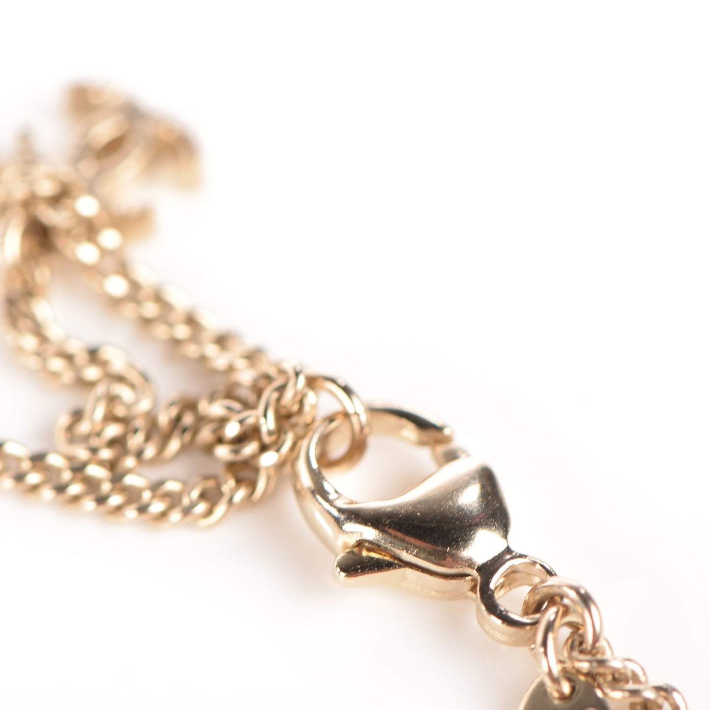 Pearl CC Pendant Necklace Gold