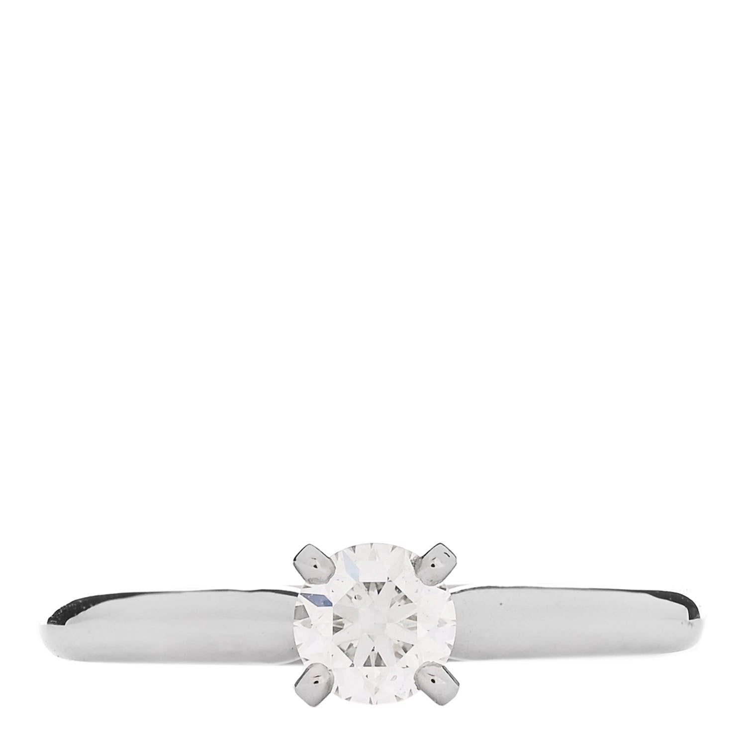 Cartier Platinum Diamond .32ct Solitaire Engagement Ring 48 4.5 1 of 7