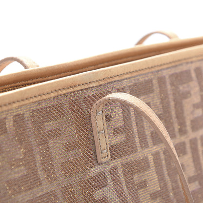 Fendi Metallic Lurex Zucca Roll Shopping Tote Arancio 14 of 18