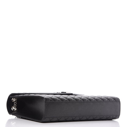Saint Laurent Grain De Poudre Large Tri-Quilt Monogram Satchel Black 5 of 10