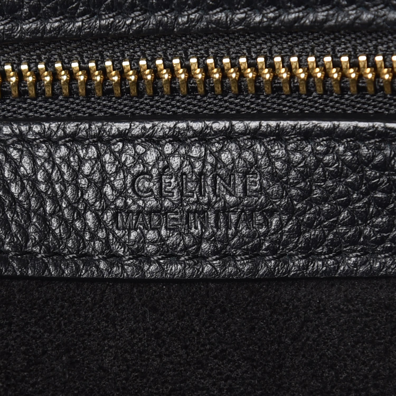 Celine Soft Grained Calfskin Medium Belt Cabas Phantom Black 8 of 8