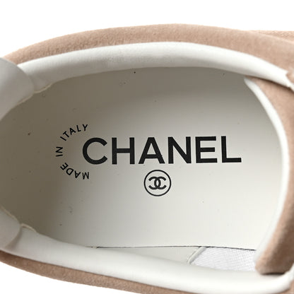 Chanel Suede Calfskin Womens Sneakers 38.5 Dark Beige 7 of 7