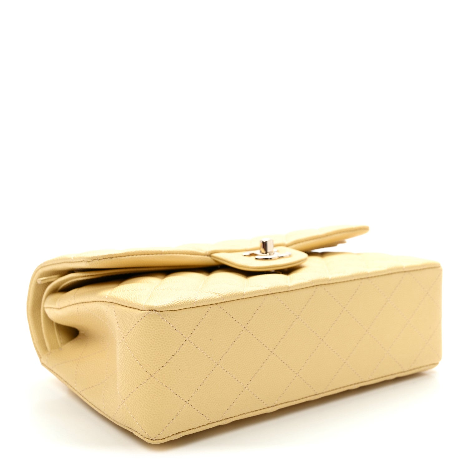 Chanel Caviar Quilted Small Double Flap Light Yellow 4 of 10