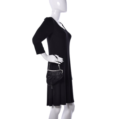 Christian Dior Satin Bead Embroidered Mini Frame Saddle Black 2 of 8