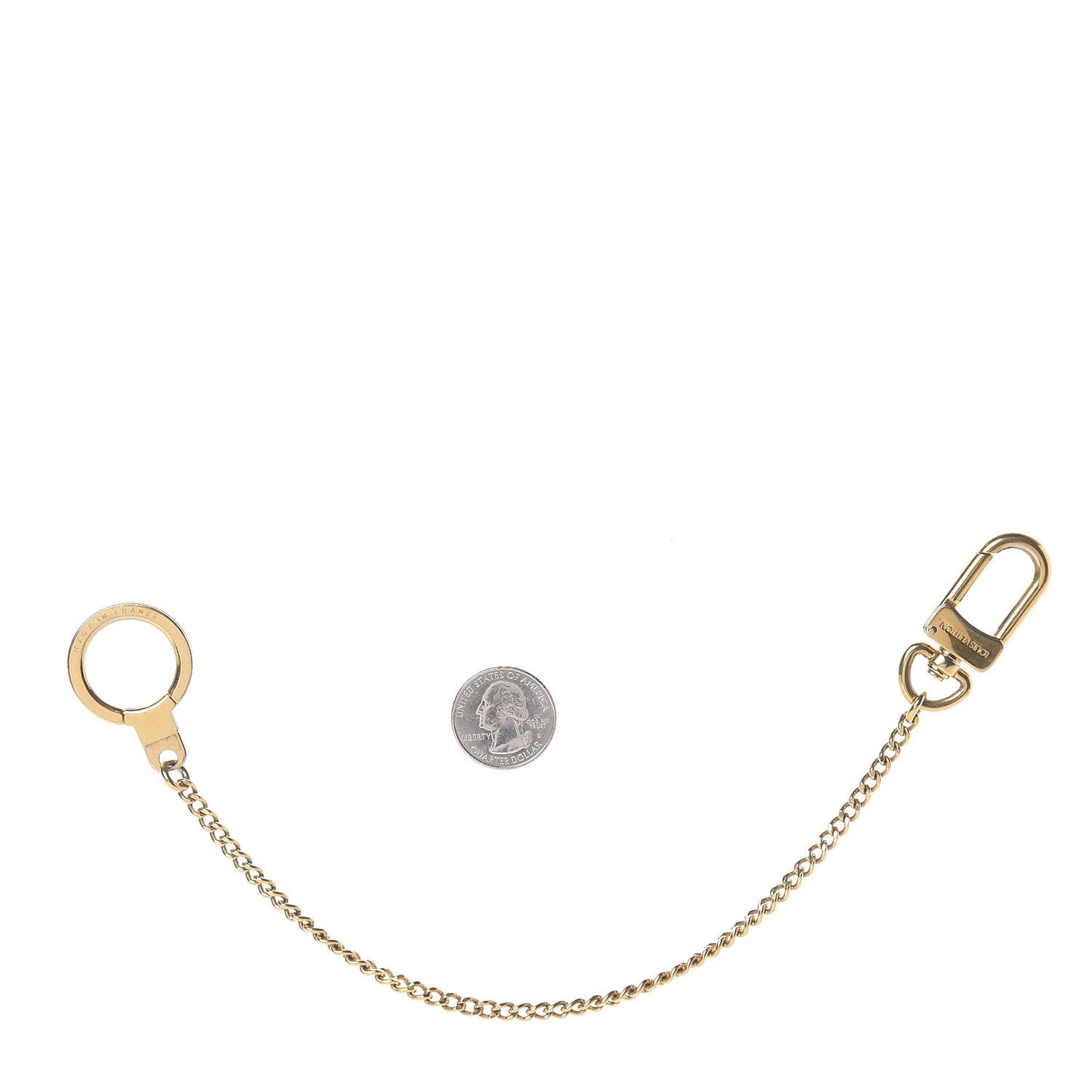 Metal Pochette Extender Key Ring Chain Gold