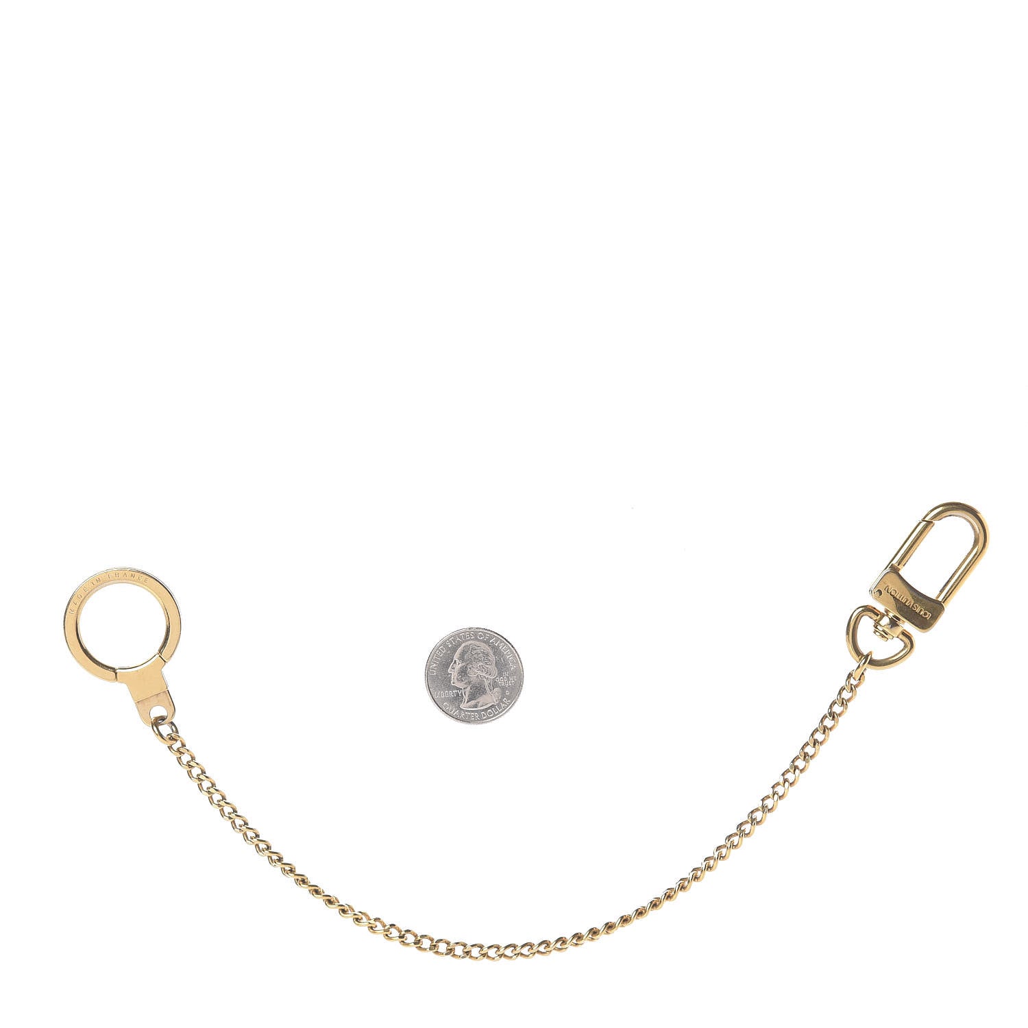 Louis Vuitton Metal Pochette Extender Key Ring Chain Gold 2 of 2