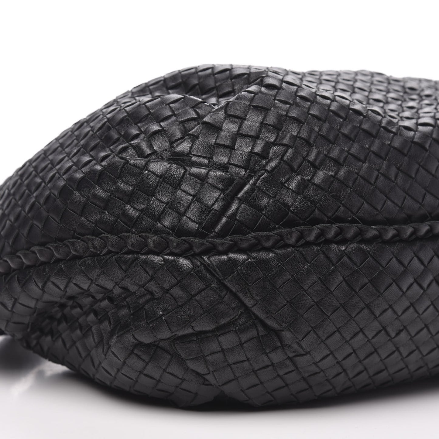 Nappa Intrecciato Large Belly Veneta Hobo Black