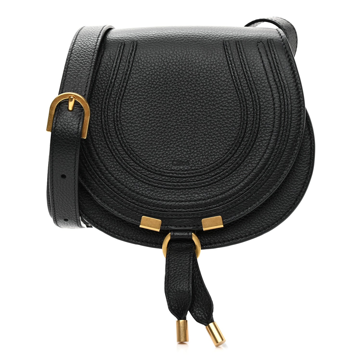 Chloe Calfskin Mini Marcie Round Crossbody Bag Black 1 of 9