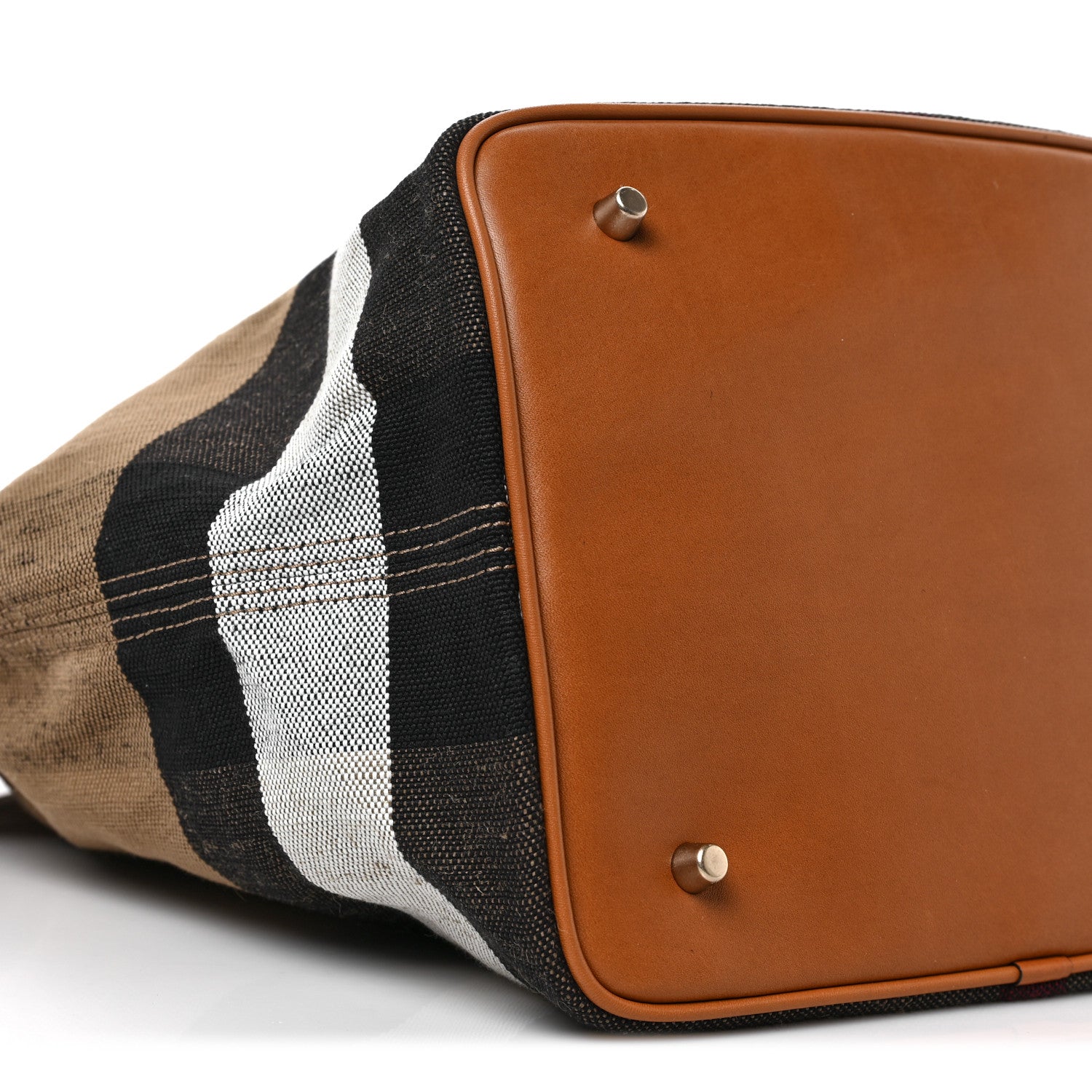 Burberry Canvas Mega Check Medium Ashby Hobo Saddle Brown 7 of 8