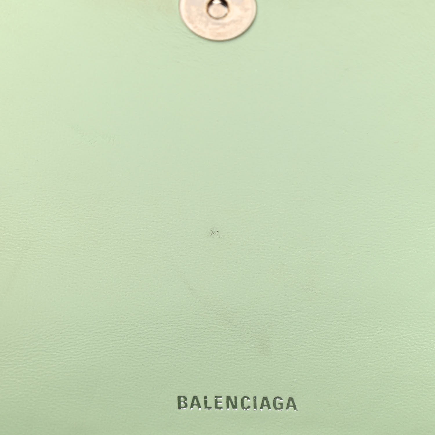 Balenciaga Shiny Calfskin Crocodile Embossed Hourglass Top Handle Bag XS Light Green 13 of 20