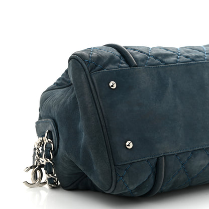Chanel Iridescent Calfskin Quilted Relax CC Bowler Blue 9 of 12