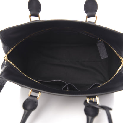Alexander McQueen Pebbled Calfskin Small Skull Padlock Zip Around Tote Black 5 of 10