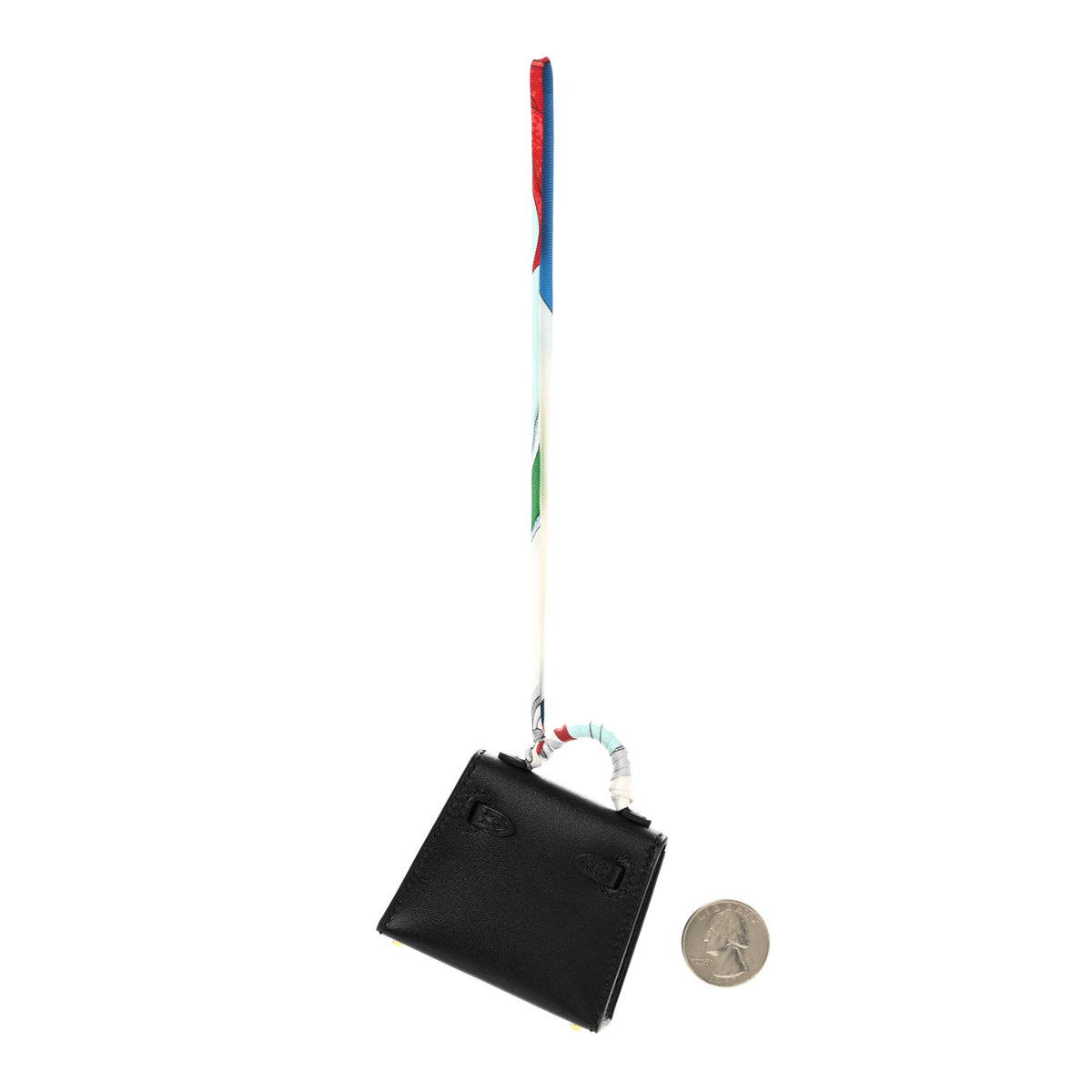 Tadelakt Mini Kelly Twilly Bag Charm Black