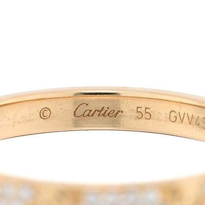 Cartier 18K Yellow Gold Diamond 2.6mm LOVE Paved Band Ring 55 7.25 4 of 5