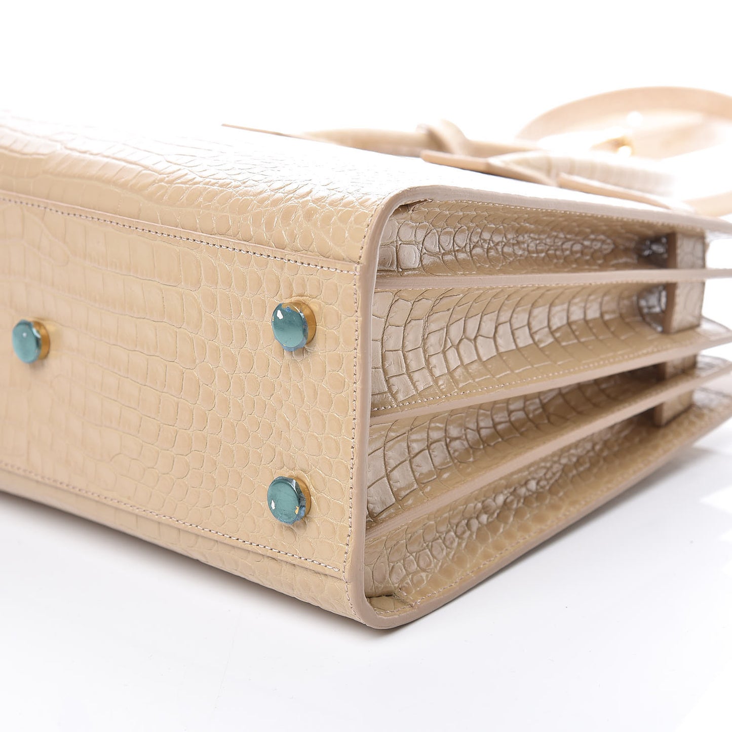 Calfskin Crocodile Embossed Baby Sac De Jour Nude