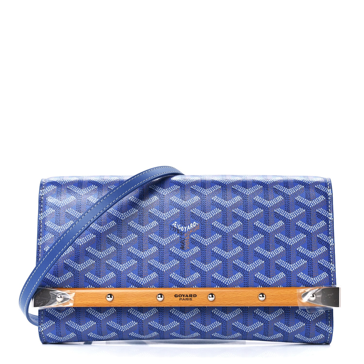 Goyard Goyardine Monte Carlo Bois Clutch With Strap Sky Blue 1 of 11