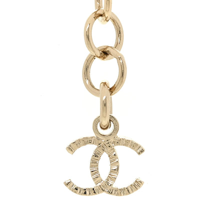 Chanel Crystal Textured CC Pendant Necklace Gold 6 of 6