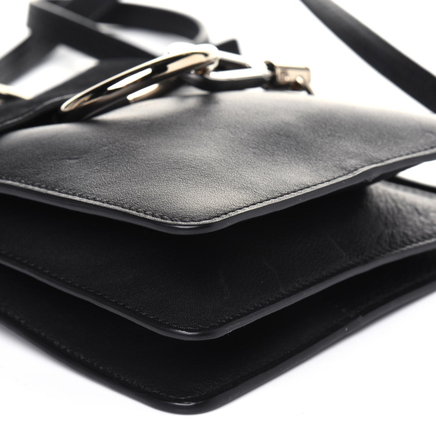 Suede Calfskin Mini Faye Bracelet Bag Black