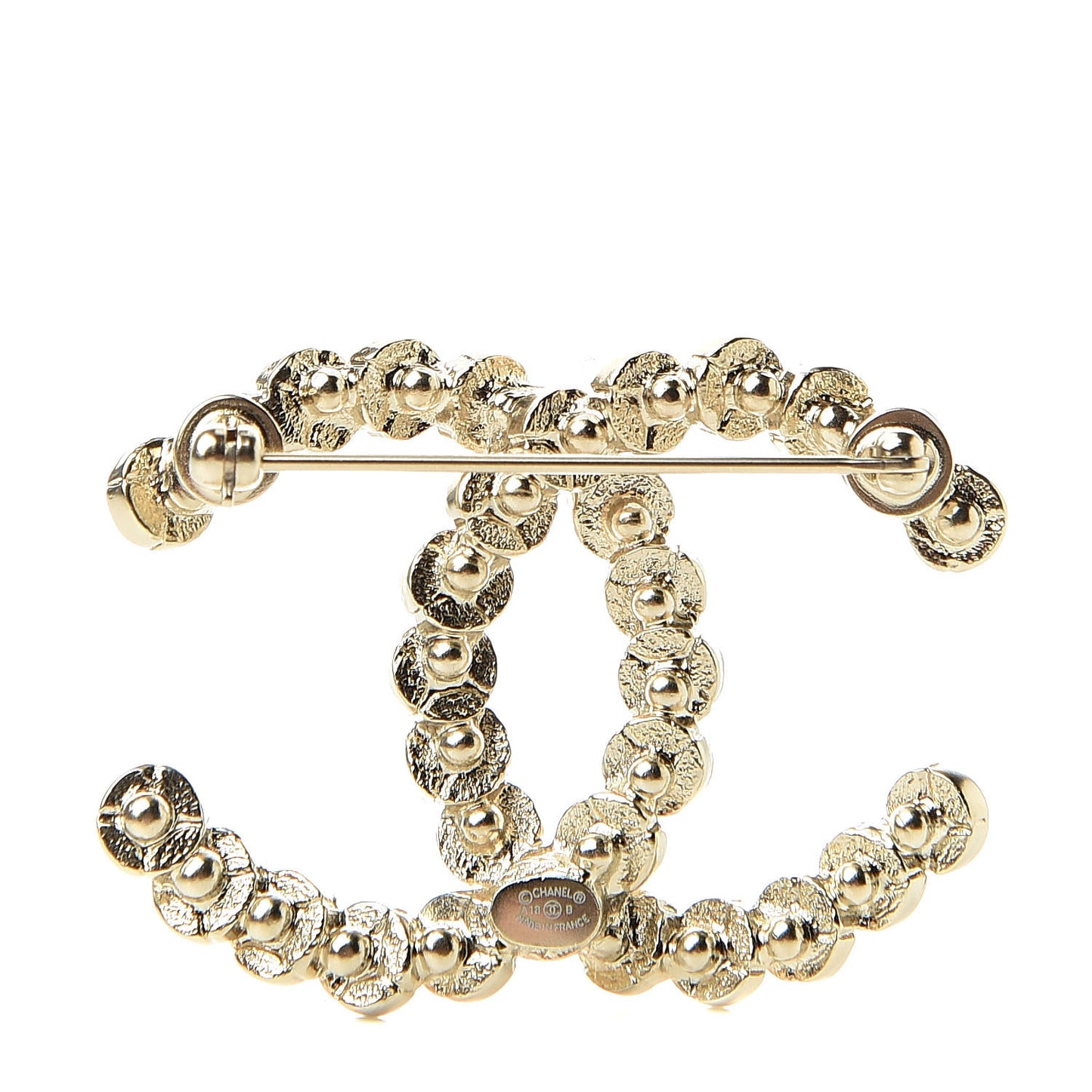 Crystal CC Brooch Gold