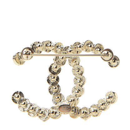 Chanel Crystal CC Brooch Gold 3 of 5