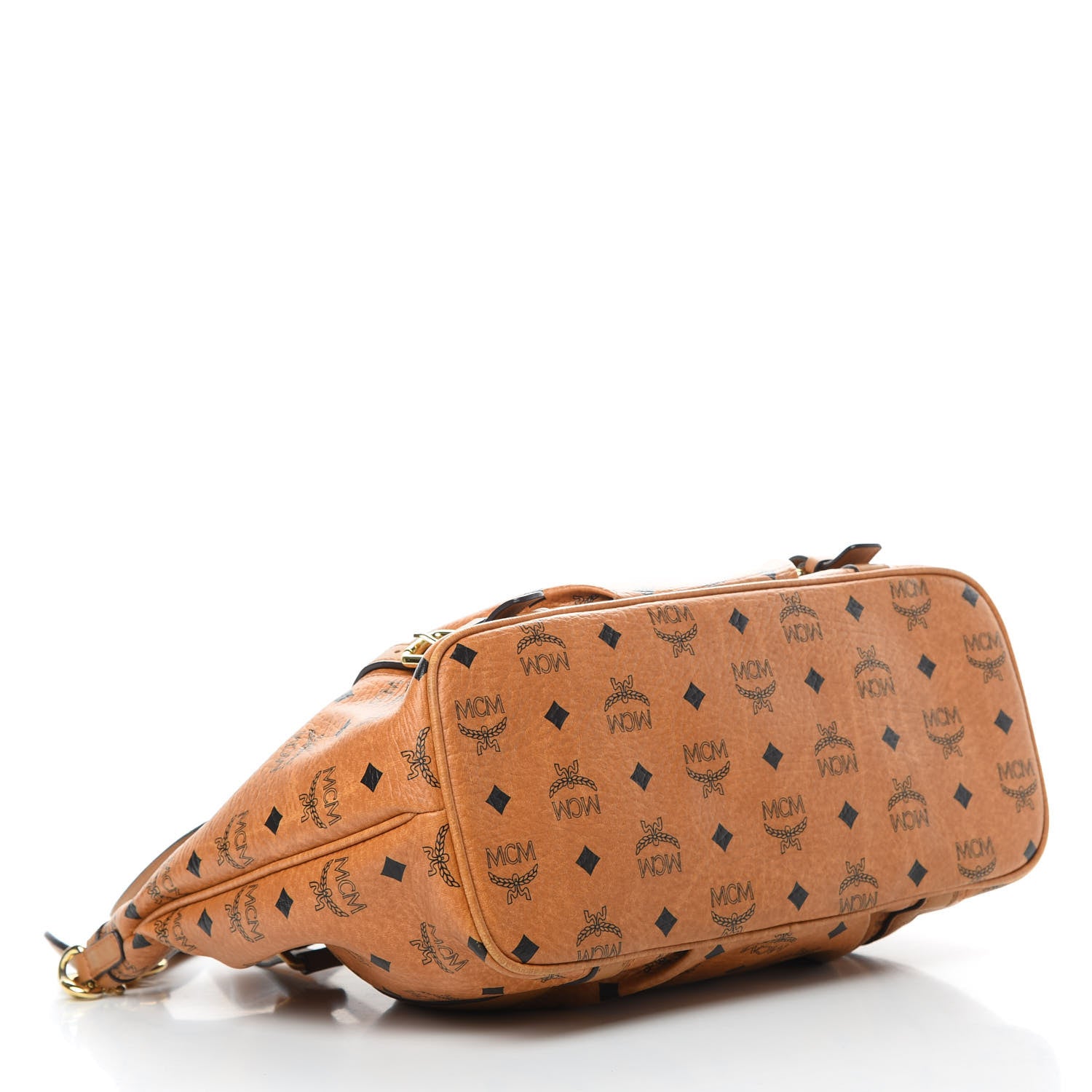MCM Visetos Medium Essentials Shopper Tote Cognac 4 of 12