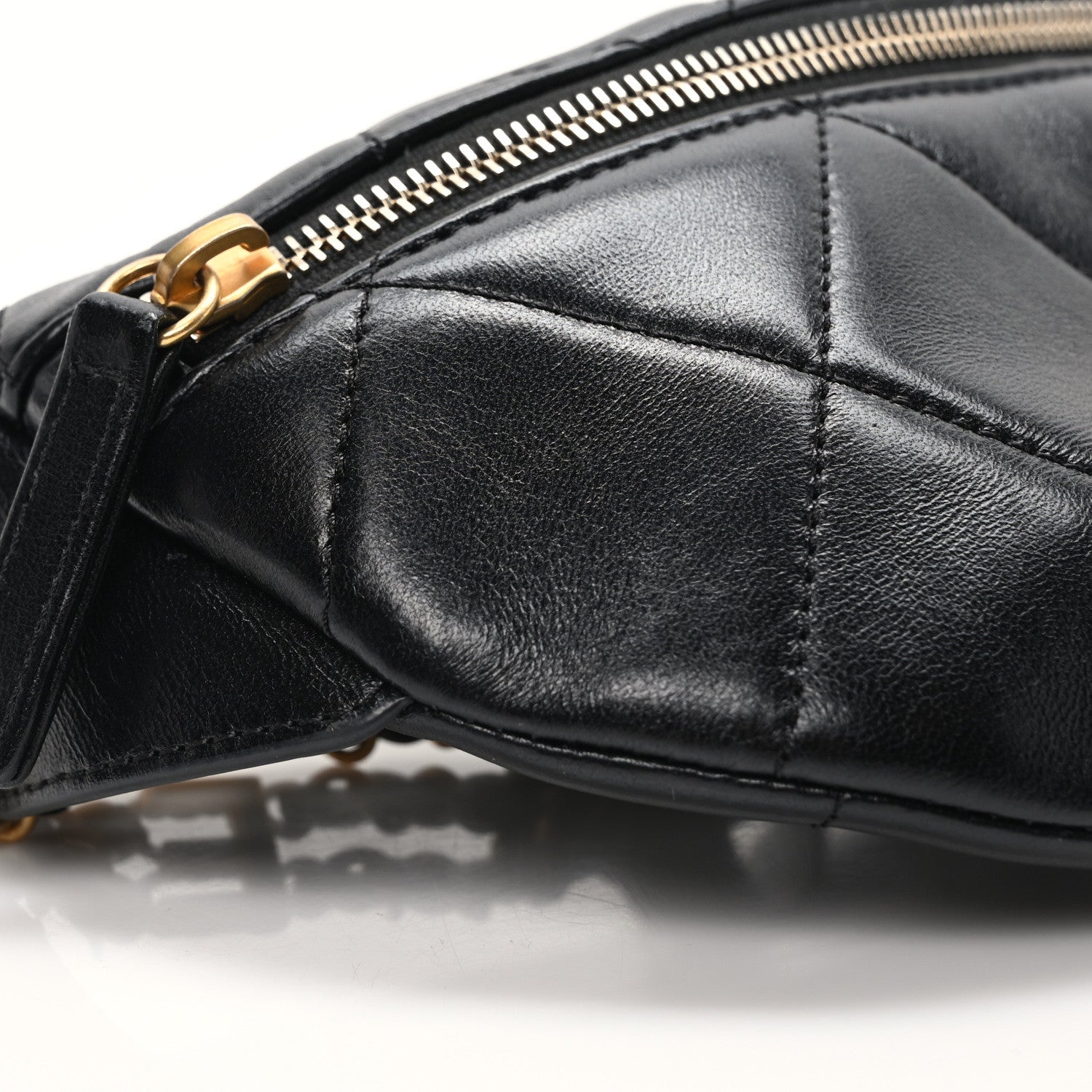 Chanel Lambskin Enamel Quilted Waist Bag Black 9 of 11